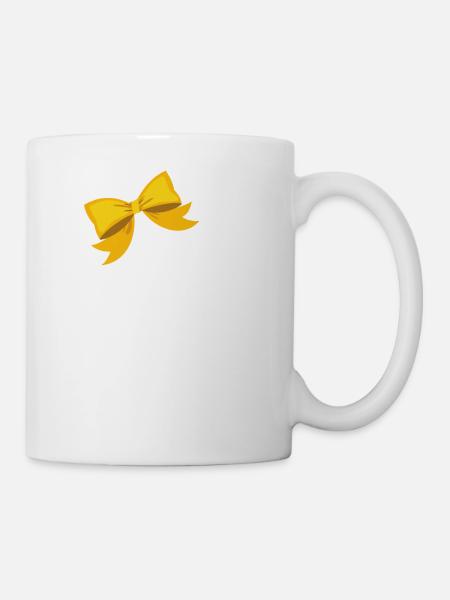 Buchstabe q gelbe Schleife - Tasse - Weiß