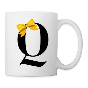 Letter q yellow bow - Mug - white - Right