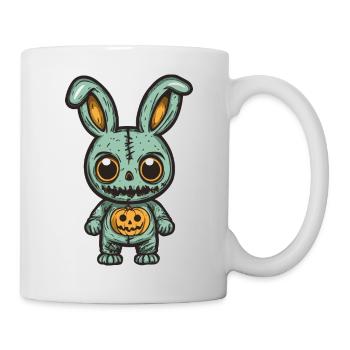 Hase Halloween Lustig Zombie - Tasse - Weiß - Rechts