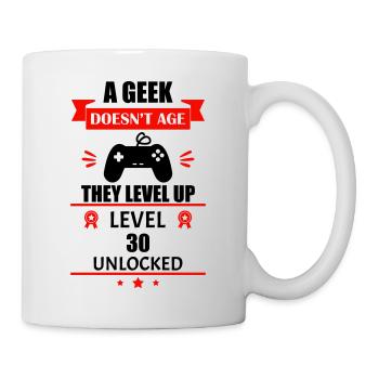 Niveau 30 débloqué - T-shirt geek drôle - Mug blanc - blanc - Droite