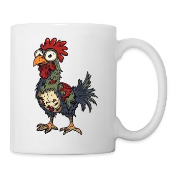Hahn Halloween Lustig Zombie - Tasse - Weiß - Rechts