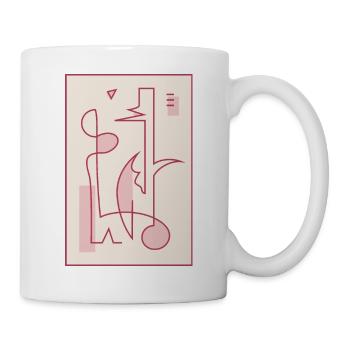 An abstract composition that may suggest dinosaurs - Mug - white - Right
