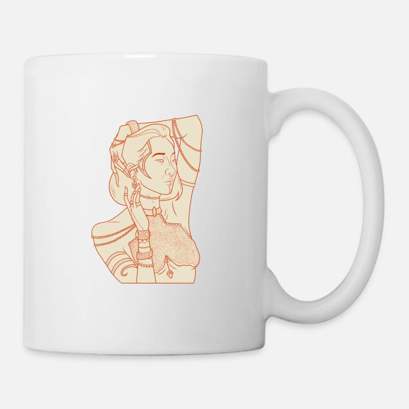 Linear woman covered in gold - Mug - white