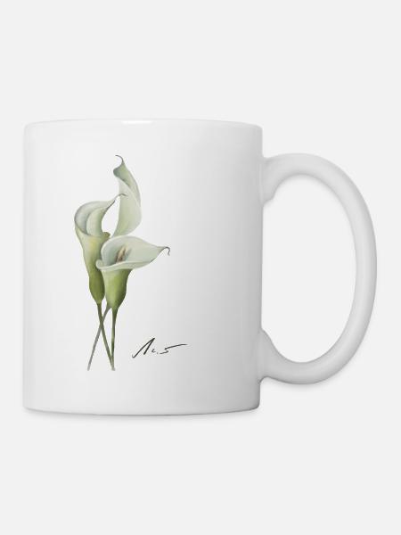 Calla-Lilien Aquarelle - Tasse - Weiß