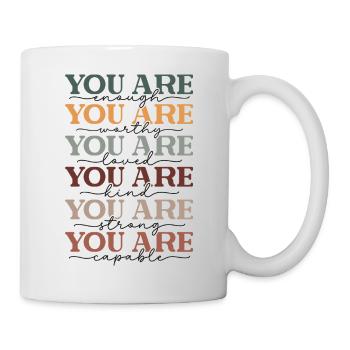 Positive Mind, Vibes & Life Design - Tasse - Weiß - Rechts