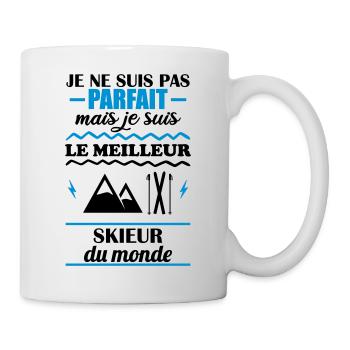 Pas parfait mais meilleur skieur du monde - Mug blanc - blanc - Droite