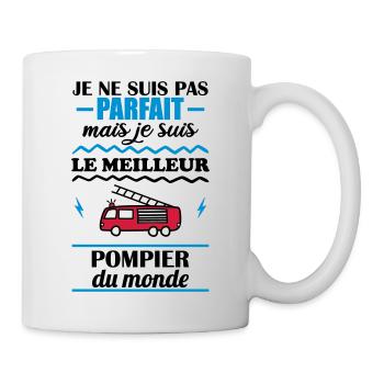 Pas parfait mais meilleur pompier du monde - Mug blanc - blanc - Droite