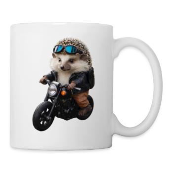 Herisson motard - Mug blanc - blanc - Droite