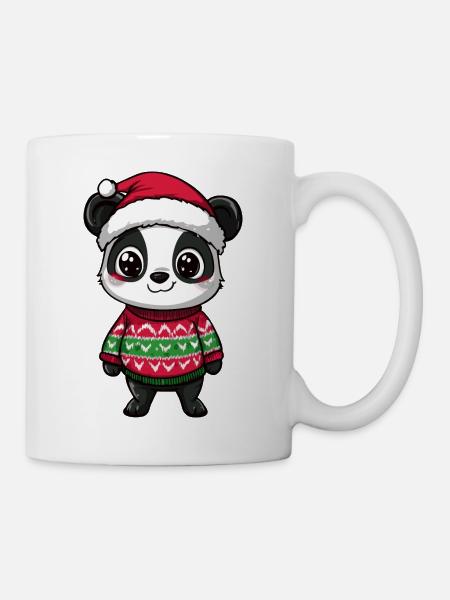 Bande dessinée de Noël Panda - Mug blanc - blanc