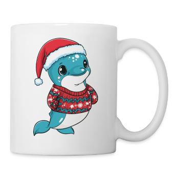 Dolphin Christmas Comic - Mug - white - Right