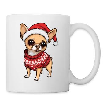 Bande dessinée de Noël chien chihuahua - Mug blanc - blanc - Droite
