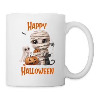 Halloween – Happy Halloween cute cat as mummy - Mug - white - Right