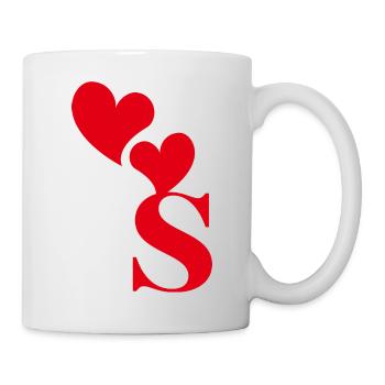 Lettre s cœur rouge - Mug blanc - blanc - Droite