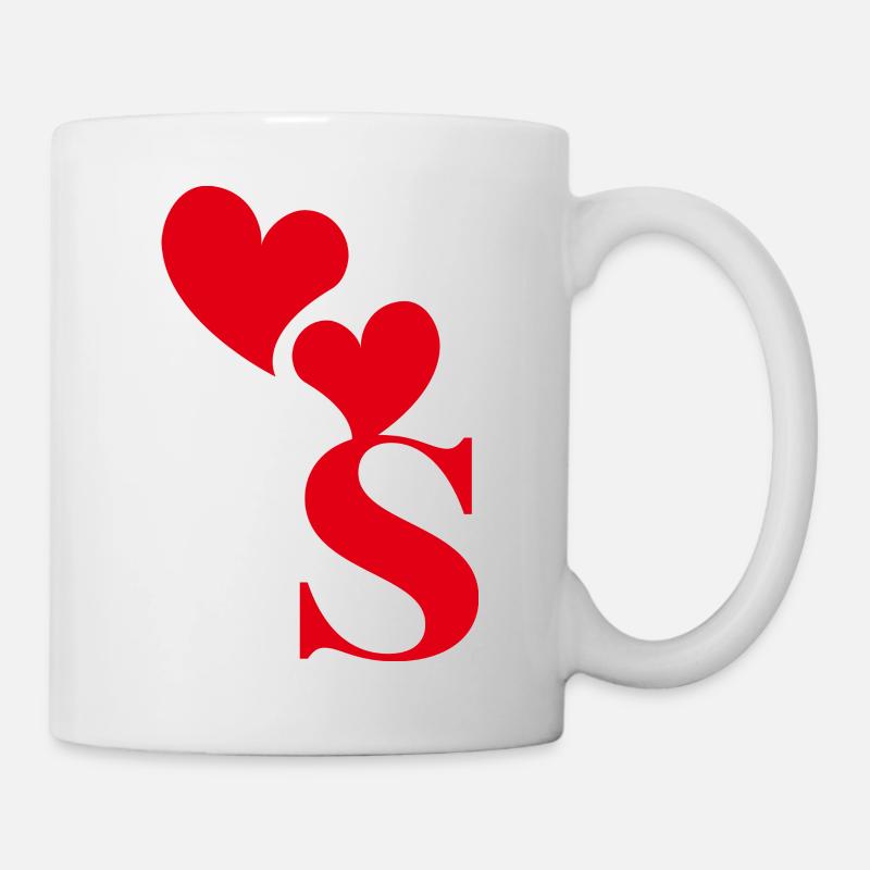 Lettre s cœur rouge - Mug blanc - blanc