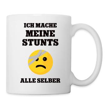 Ich mache meine Stunts alle selber Gute Besserung - Tasse - Weiß - Rechts