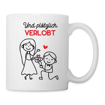 Antrag Zur Verlobung Und Plötzlich Verlobt Heirat - Tasse - Weiß - Rechts