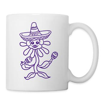 Mexique Culture Fleur Danse Hochet Hâle Musique Fun - Mug blanc - blanc - Droite