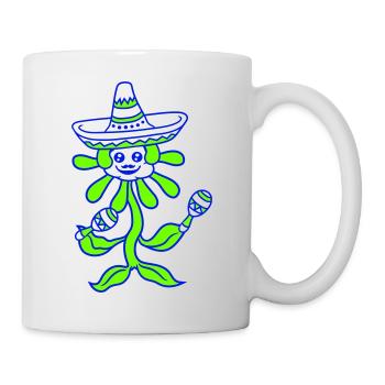 Mexique Culture Fleur Danse Hochet Hâle Musique Fun - Mug blanc - blanc - Droite