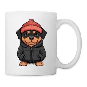 Rottweiler Hund Winter - Tasse - Weiß - Rechts