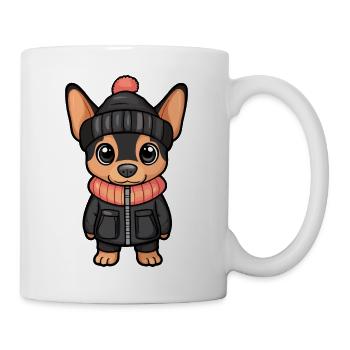 Pinscher Chien Hiver - Mug blanc - blanc - Droite