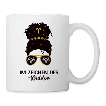 Sternzeichen Widder Geburtstag Tierkreiszeichen - Tasse - Weiß - Rechts