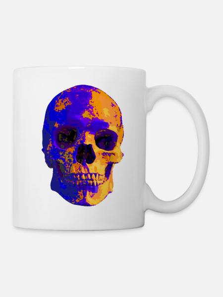 Bunter Skull - Tasse - Weiß