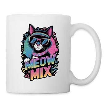 Katze und Musik 80er Jahre - Tasse - Weiß - Rechts