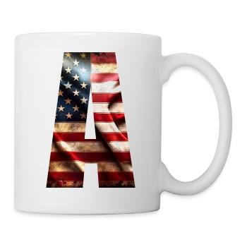 Flagge Amerika - Tasse - Weiß - Rechts