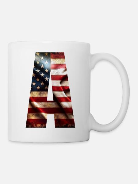 Flagge Amerika - Tasse - Weiß