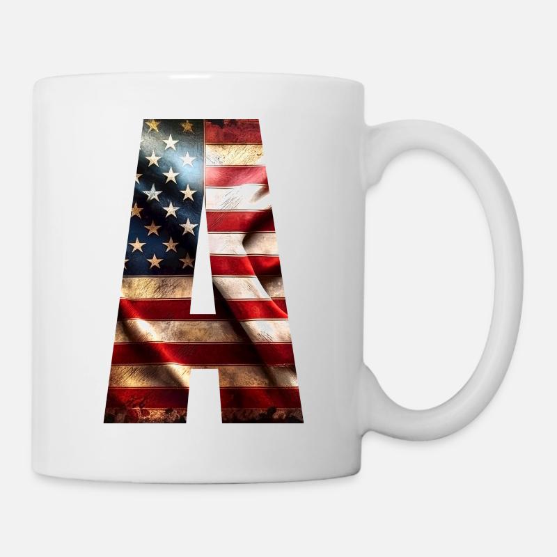 Flagge Amerika - Tasse - Weiß