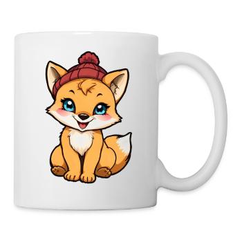 Adorable Orange Fox in a Red Beanie - Mug - white - Right