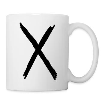 Buchstaben X - Tasse - Weiß - Rechts