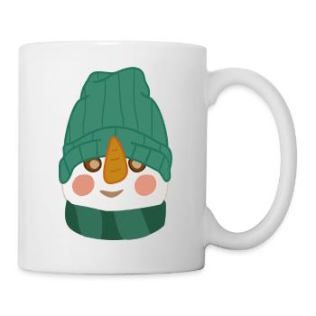 Schneemann mit Mütze - Tasse - Weiß - Rechts