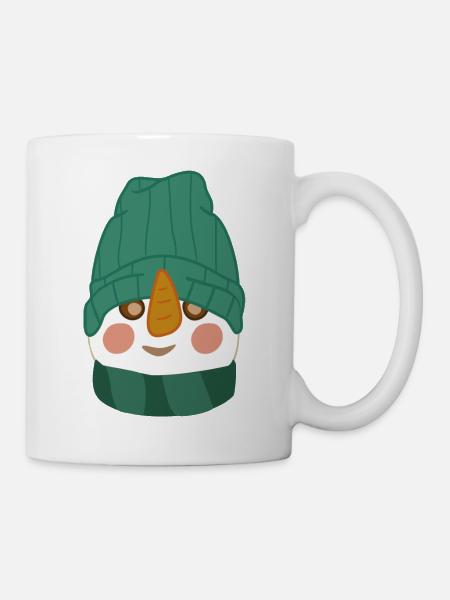Schneemann mit Mütze - Tasse - Weiß
