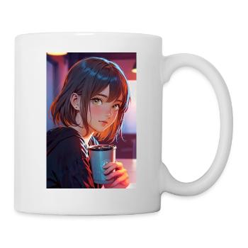 "Anime Girl Design – Aesthetic Manga Motif for - Mug - white - Right