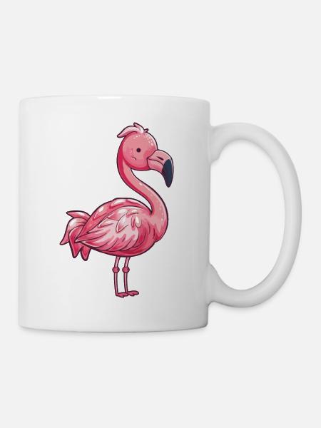 Flamingo Comic - Tasse - Weiß
