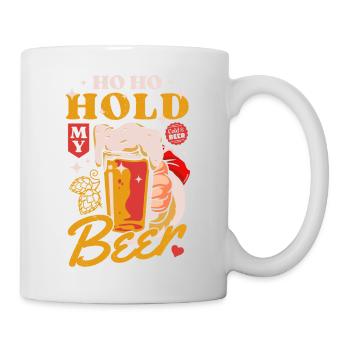 Weihnachten hoho hält mein Weihnachtsmannbier - Tasse - Weiß - Rechts