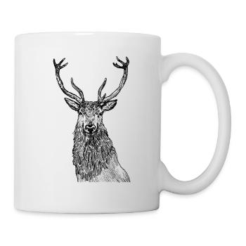 Würdevoller Hirsch - Tasse - Weiß - Rechts