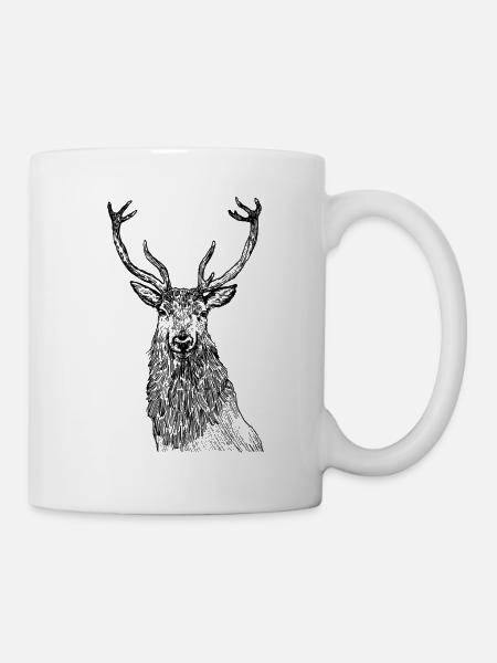 Würdevoller Hirsch - Tasse - Weiß