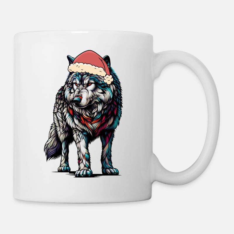 Père Noël Loup Loups Mystique - Mug blanc - blanc
