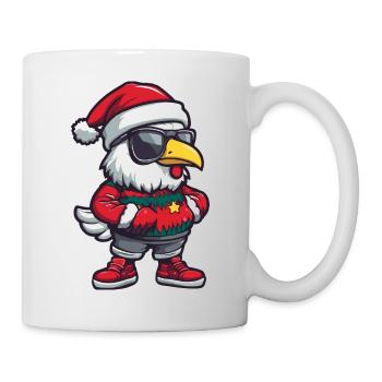 Coq Noël Bande dessinée Cool - Mug blanc - blanc - Droite