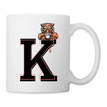 Buchstabe k Tiger - Geschenkidee - Tasse - Weiß - Rechts