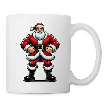 Weihnachtsmann Cartoon - Tasse - Weiß - Rechts