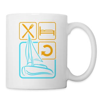 Manger Dormir Naviguer Répéter les icônes quotidiennes - Mug blanc - blanc - Droite