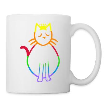 80er 90er Retro Vintage Katze Katzen Kätzchen - Tasse - Weiß - Rechts