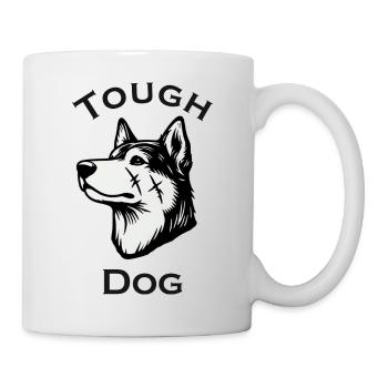Loup balafré - Tough Dog Design - Mug blanc - blanc - Droite