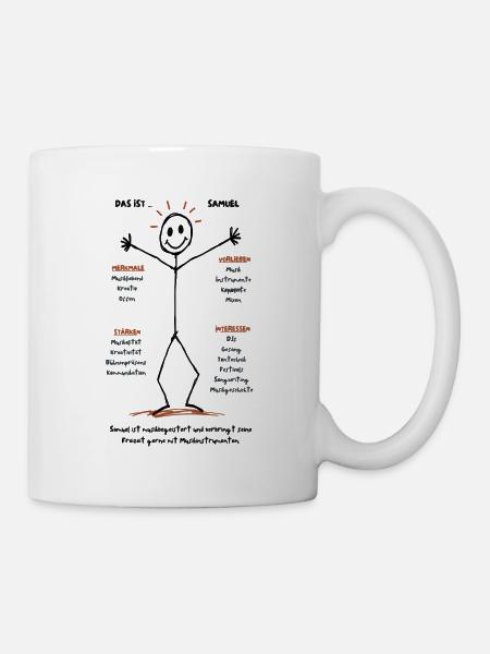 Das ist Samuel Musikuniversum - Tasse - Weiß