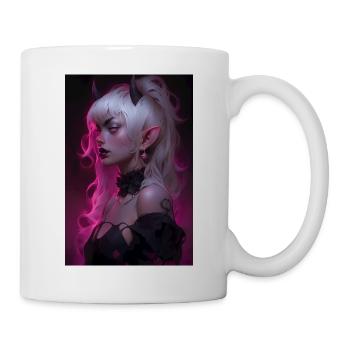 Mystische Schönheit im Neonlicht - Poster Edition - Tasse - Weiß - Rechts