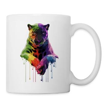 Schwarzer Panther Großkatze - Tasse - Weiß - Rechts