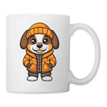 Saint Bernard Hund Cartoon - Tasse - Weiß - Rechts